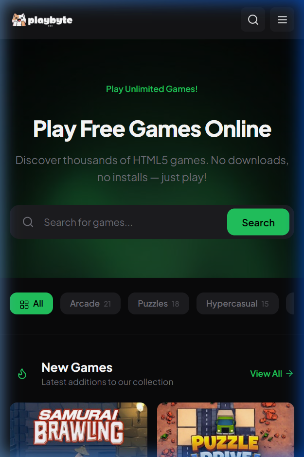 PlayByte Mobile View